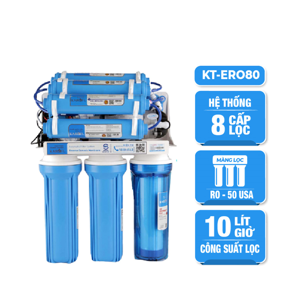 Karofi ERO80 Máy lọc nước RO 8 lõi công suất 20 lít/h
